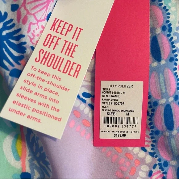 Lilly Pulitzer Fawna Dress Seaside Shindig Size M - Picture 6 of 16